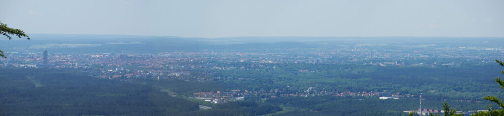 Aussicht Moritzberg Turm Richtung Nürnberg